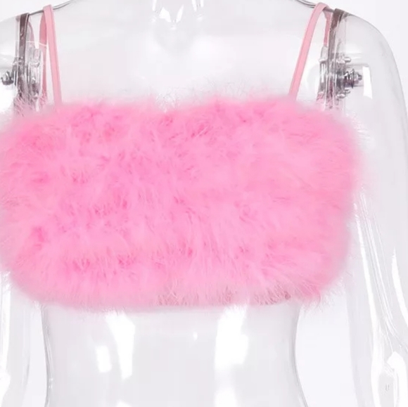 Pink feather crop top - Picture 12 of 14